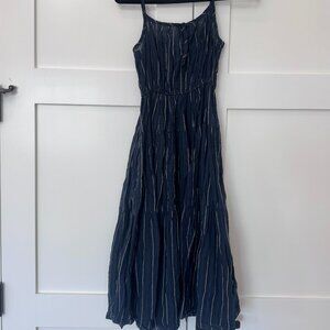 Ciao Lucia Gabriela Dress Navy Stripe Cotton Midi XS Smocked– XS